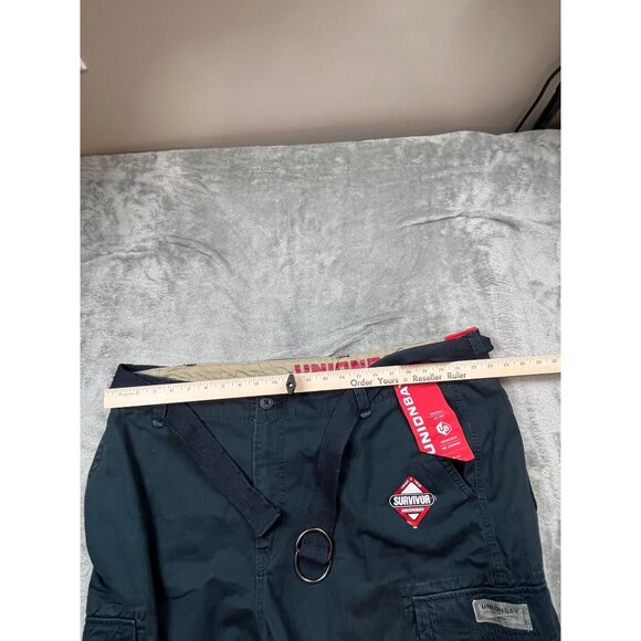 Unionbay Mens 44X32 True Navy Cotton Survivor Cargo Pants Baggy Belt Included - Picture 4 of 15